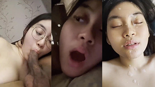 Mahasiswi Cantik Berkacamata Dibikin Crot Di Wajah Sama Pacar